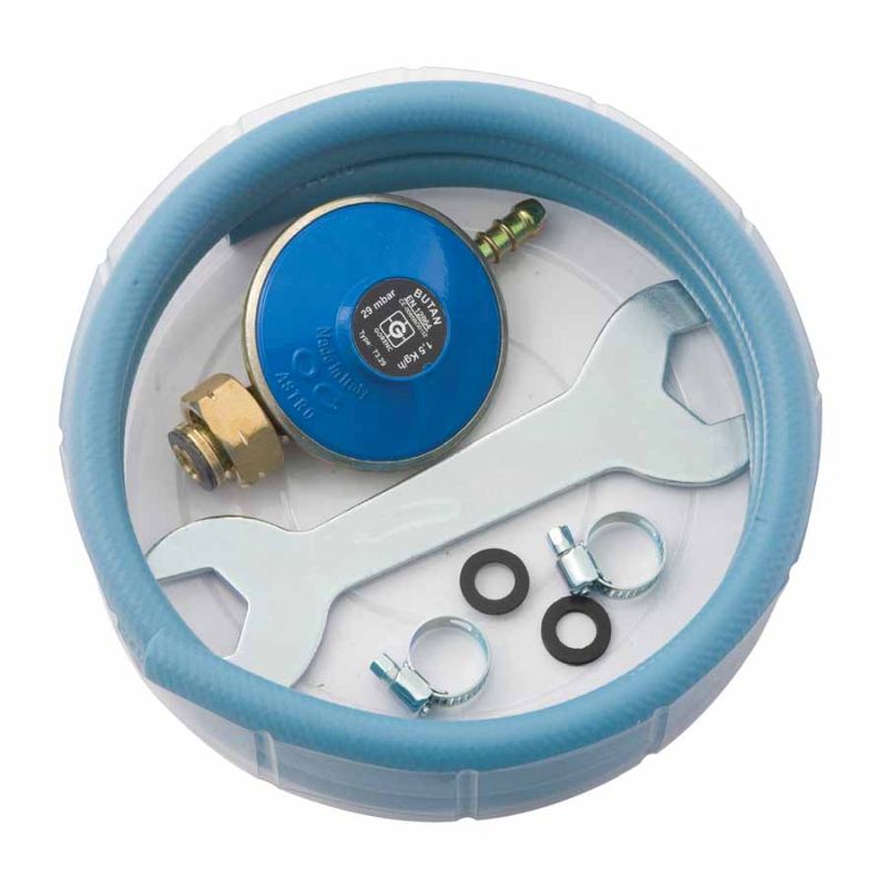 Gasslangset voor gasbrander 1,5 m met regelaar & sleutel (Art.-nr. 3307)