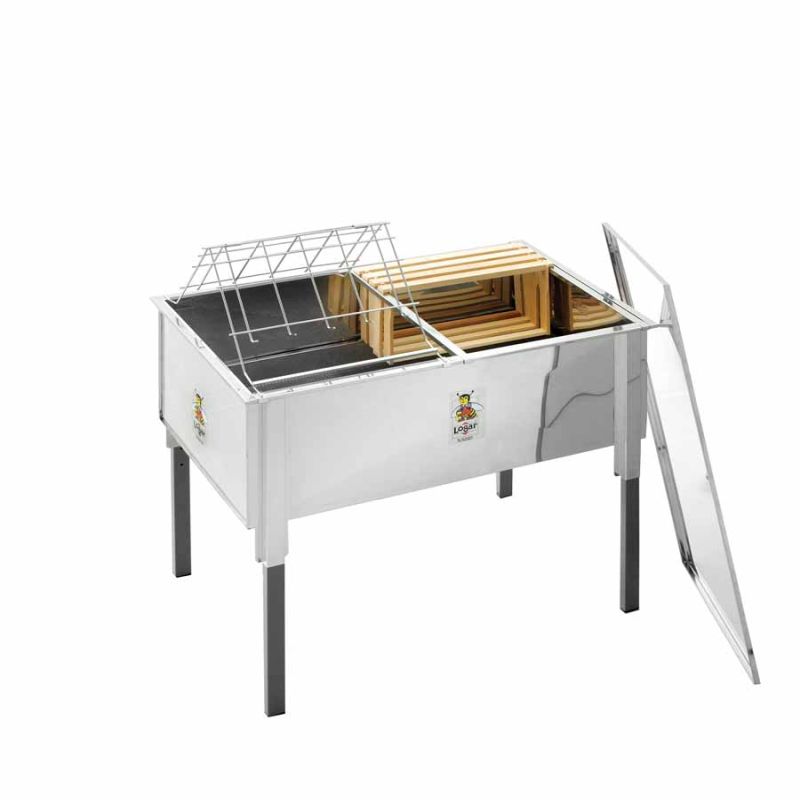 Logar ontzegelbak 100 cm met deksel van roestvrij staal