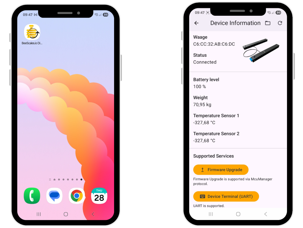 Firmware-upgrade BeeScales Compact