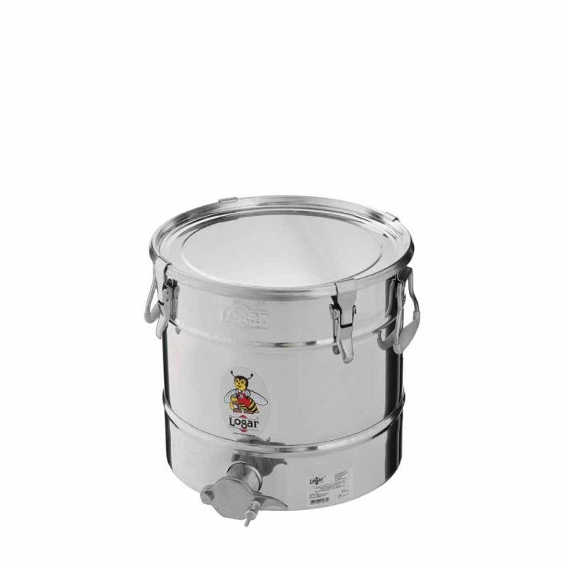 Logar afvulvat 25 kg met schuine bodem, 4 spanringsluitingen