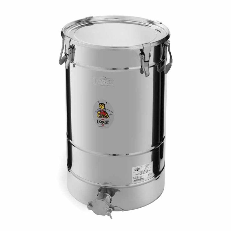 Logar vulcontainer 50 kg met hellende bodem, 4 spanringen
